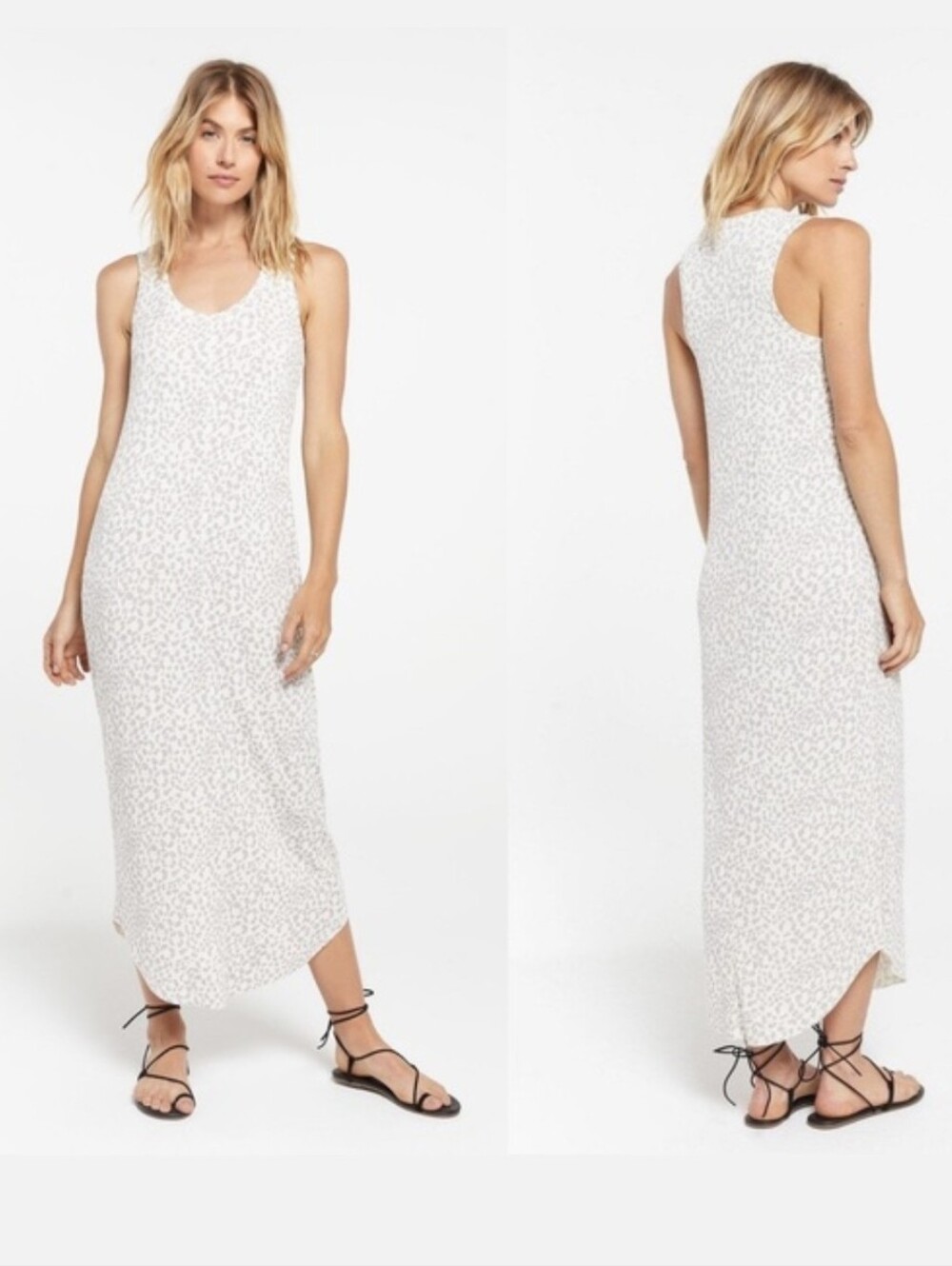 Z Supply Luna Rib Hacci Animal Print Maxi Dress